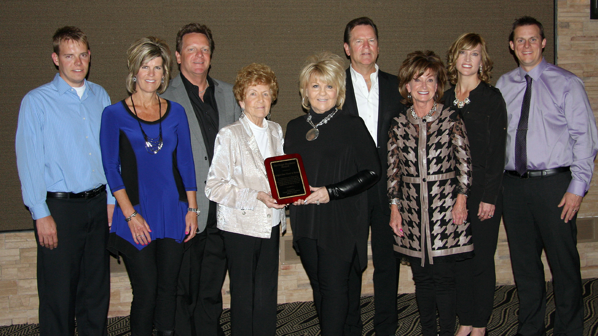 Bierl family with Carroll Chamber of Commerce Heritage Award
